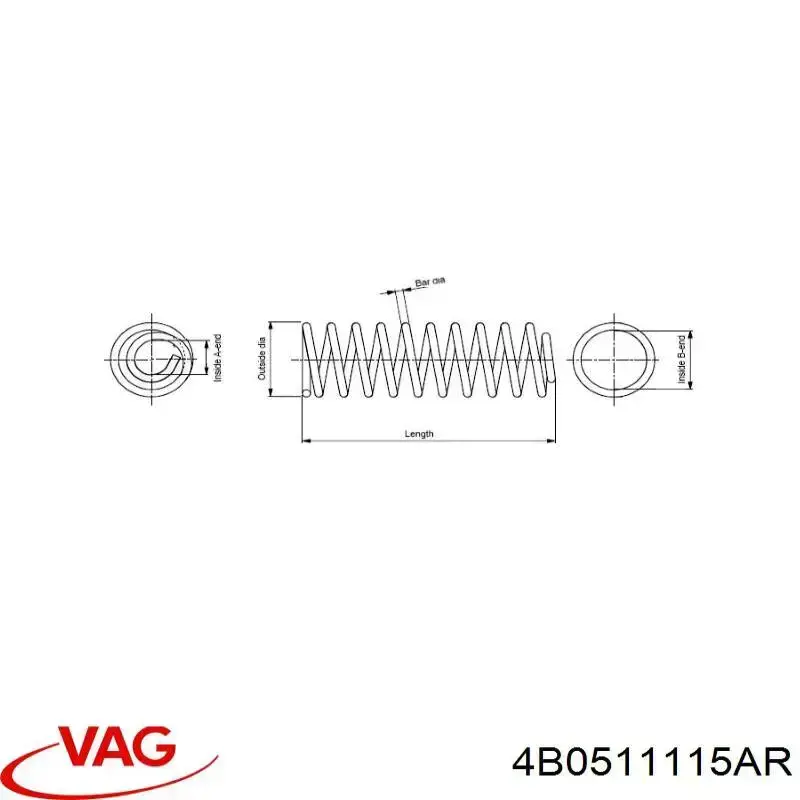 4B0511115AR VAG muelle de suspensión eje trasero