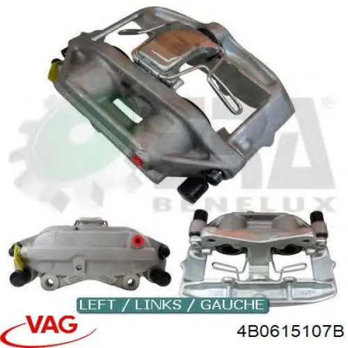 4B0615107 VAG Pinza de freno delantera izquierda