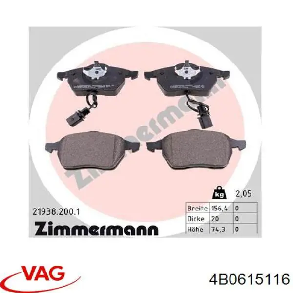 Pastillas de freno delanteras Audi A6 4F2