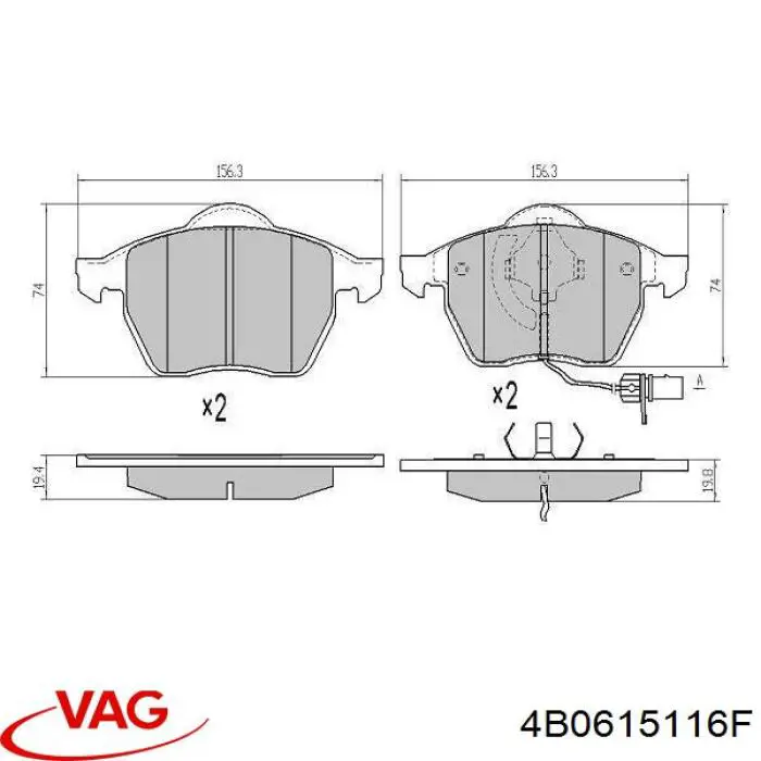 Pastillas de freno delanteras Audi A6 4F2