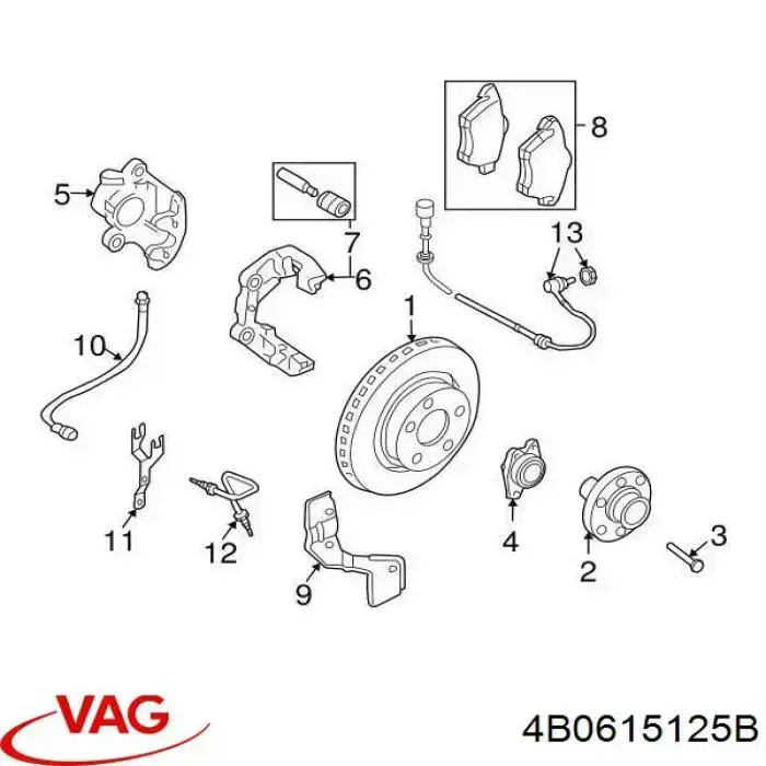 Comprar 4B0615125B VAG Soporte de la pinza de freno delantera