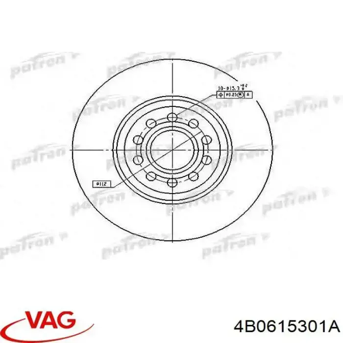 Comprar 4B0615301A VAG Freno de disco delantero