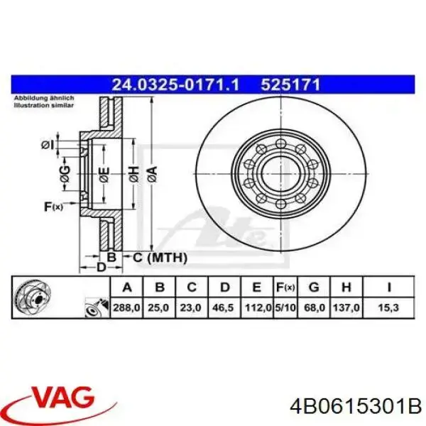 Frenos delanteros VAG 4B0615301B precio, desde 34,13 EUR
