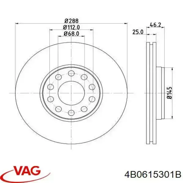 Comprar 4B0615301B VAG Freno de disco delantero