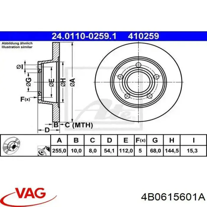 Frenos traseros VAG 4B0615601A