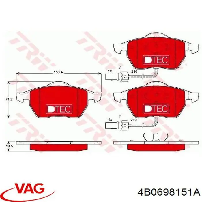 Pastillas de freno delanteras Audi A6 4F2