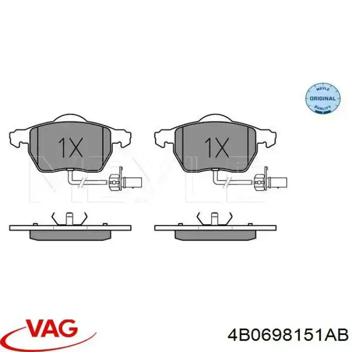 Pastillas freno delanteras VAG 4B0698151AB precio, desde 61,98 EUR