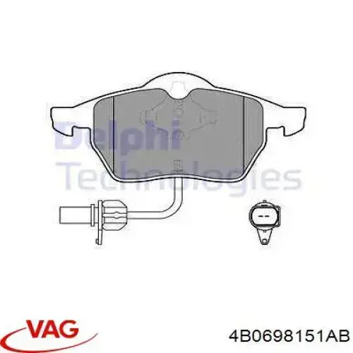 Comprar 4B0698151AB VAG Pastillas delanteras de freno