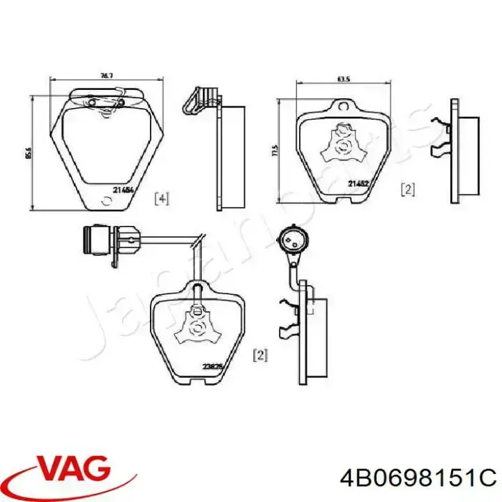 Pastillas de freno delanteras VAG 4B0698151C
