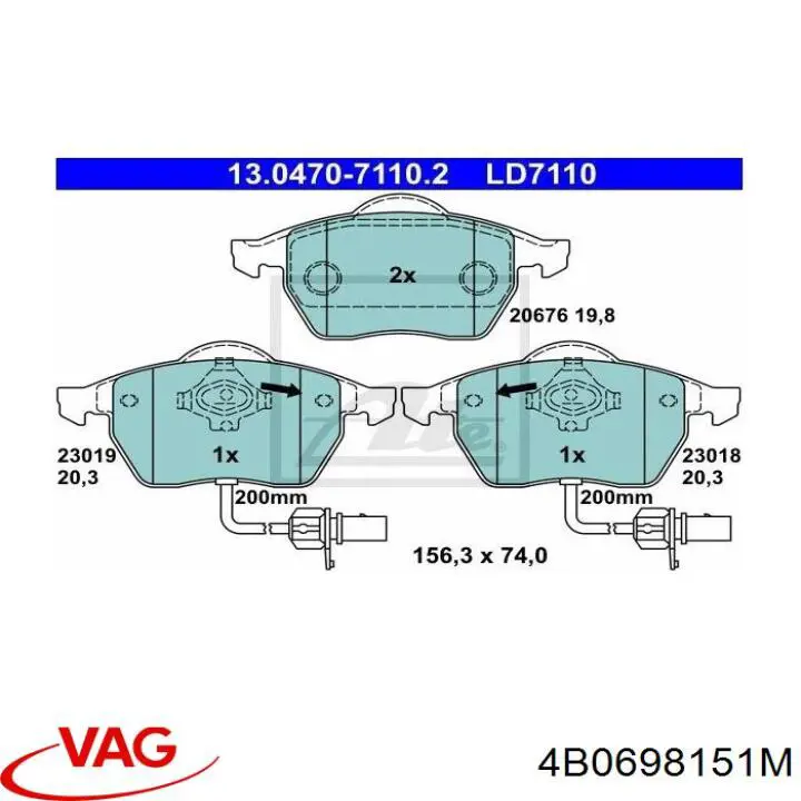 Pastillas de freno delanteras Audi A6 4F2
