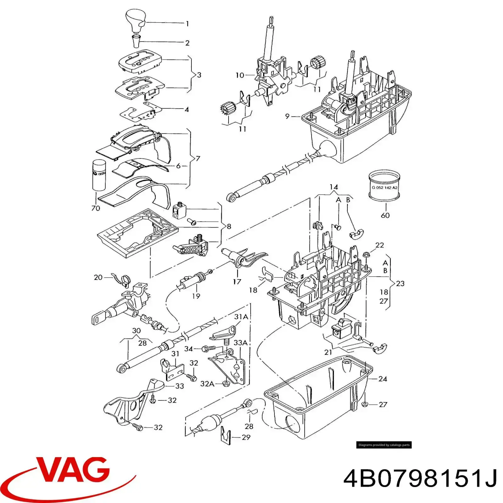 Cubierta de la consola de la palanca de cambios automática VAG 4B0798151J precio, desde  EUR