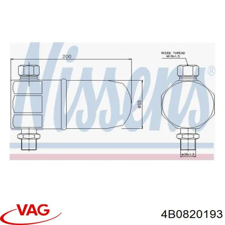 Filtro deshidratador aire acondicionado VAG 4B0820193 precio, desde 25,51 EUR