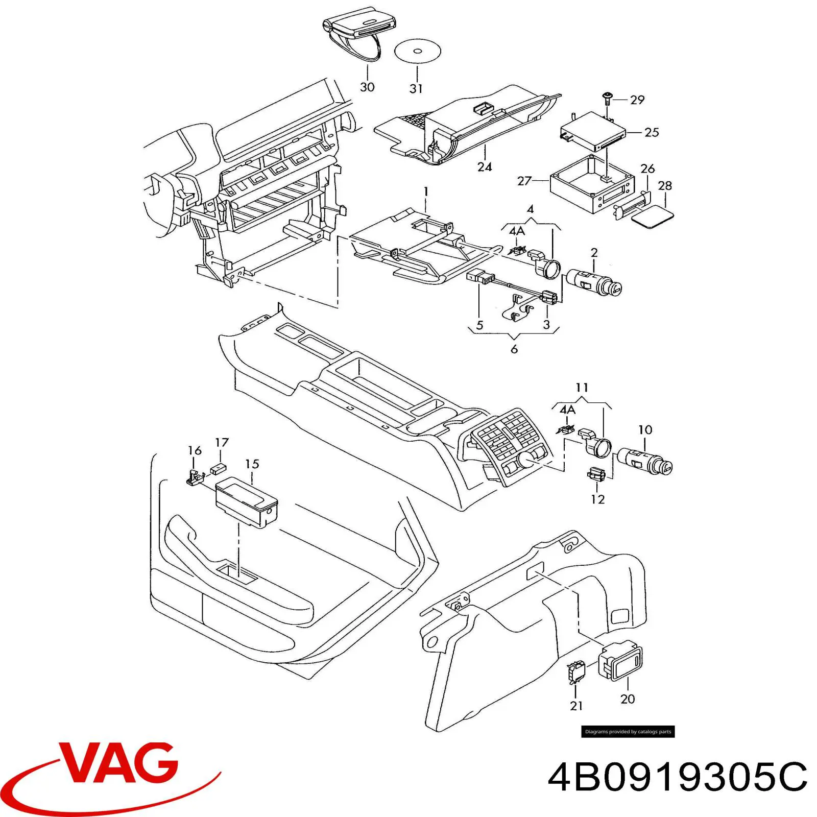 Mechero de coche VAG 4B0919305C precio, desde  