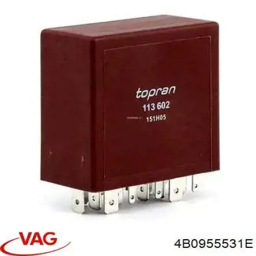 Comprar 4B0955531E VAG Relé de intermitencia del limpiaparabrisas