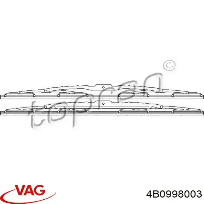 Comprar 4B0998003 VAG Juego de escobillas de luna delantera, 2 piezas