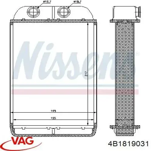 Comprar 4B1819031 VAG Radiador calefacción