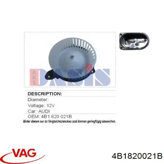 Ventilador interior VAG 4B1820021B