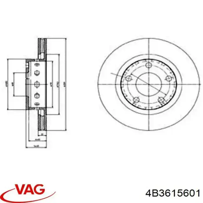Disco de freno trasero VAG 4B3615601 precio, desde 52,39 EUR