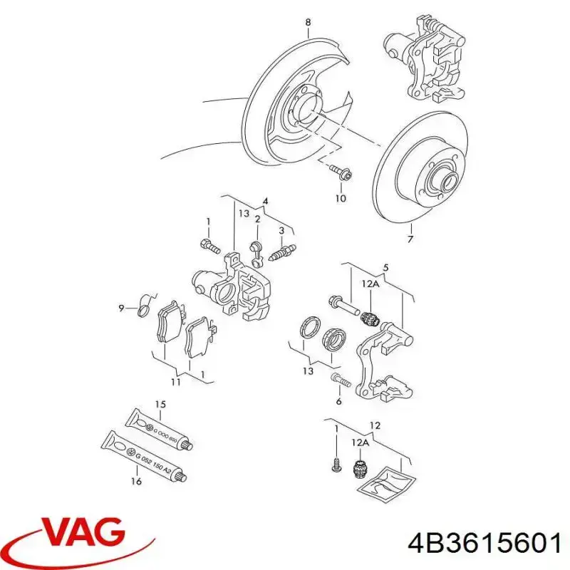 Disco de freno trasero VAG 4B3615601 precio, desde 52,39 EUR