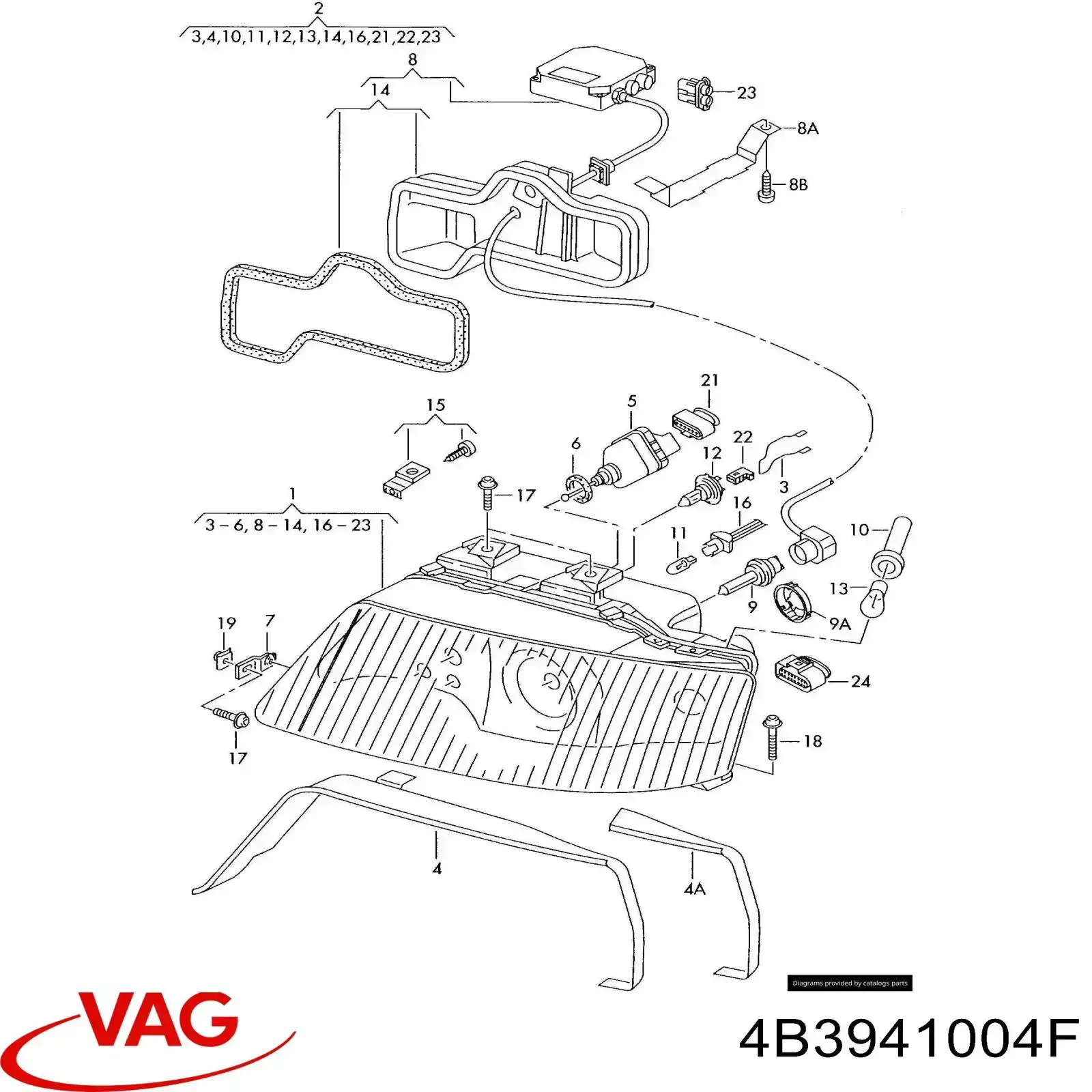 4B3941004AA VAG faro derecho