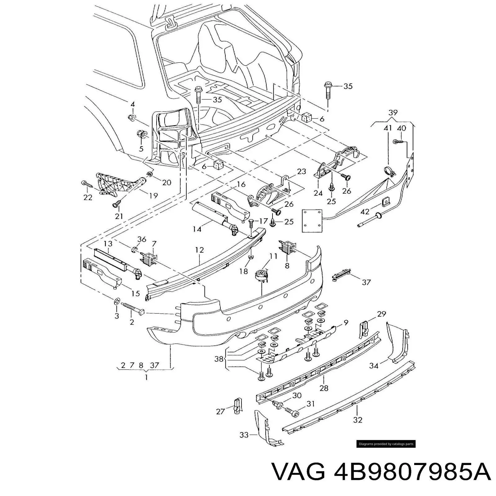 Soporte de parachoques delantero izquierdo VAG 4B9807985A precio, desde 2,63 EUR
