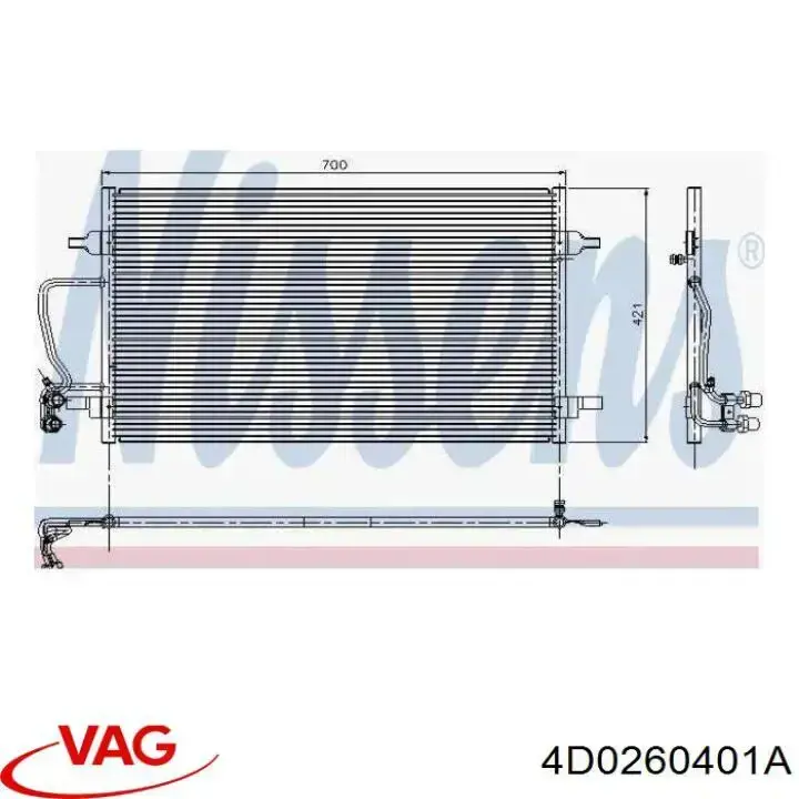 Condensador aire acondicionado 4D0260401A VAG