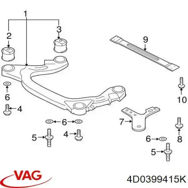 Comprar 4D0399415K VAG Buje silencioso del subchasis delantero