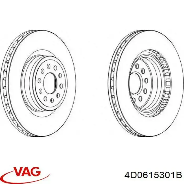 Comprar 4D0615301B VAG Freno de disco delantero