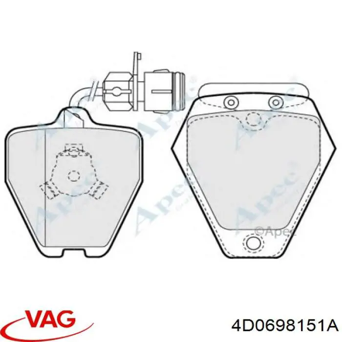 4D0698151A VAG pastillas de freno delanteras