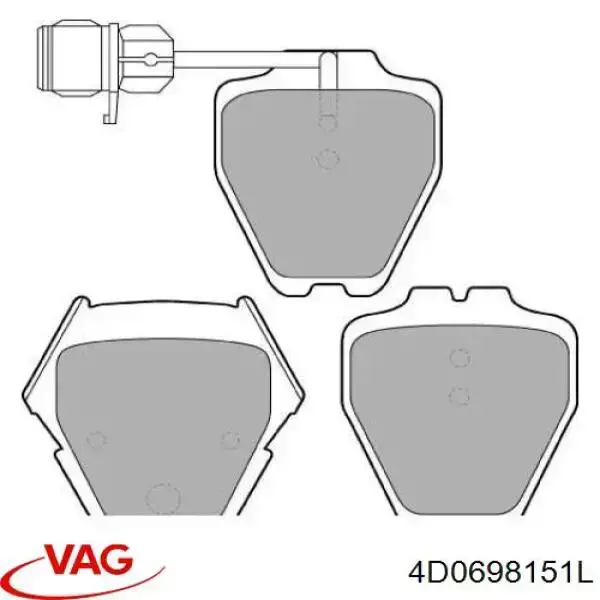 Comprar 4D0698151L VAG Pastillas delanteras de freno