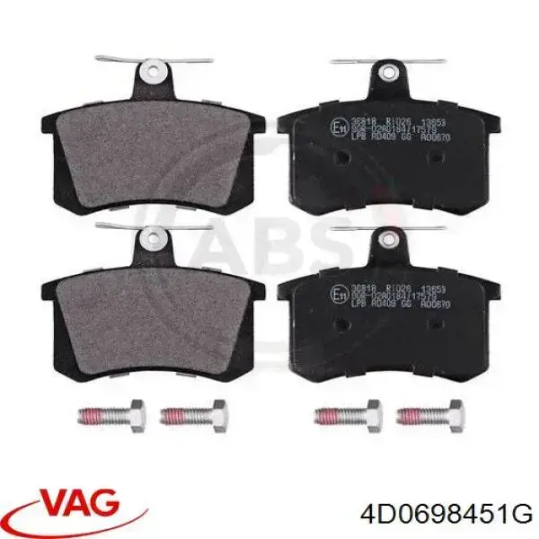 Pastillas traseras de freno VAG 4D0698451G precio, desde 19,06 EUR
