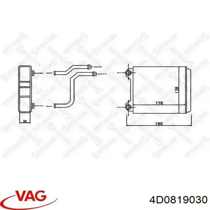 Radiador de calefacción VAG 4D0819030 precio, desde 39,06 EUR
