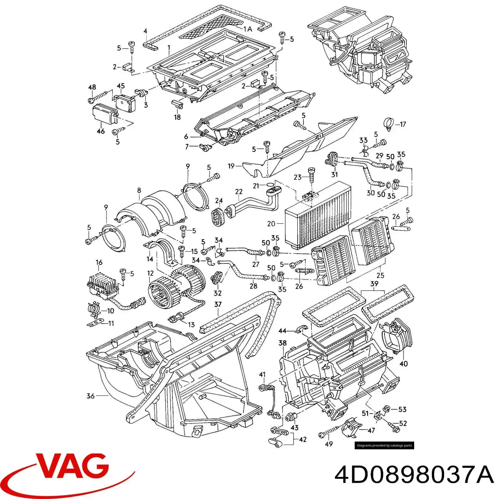 4D0898037A VAG evaporador, aire acondicionado