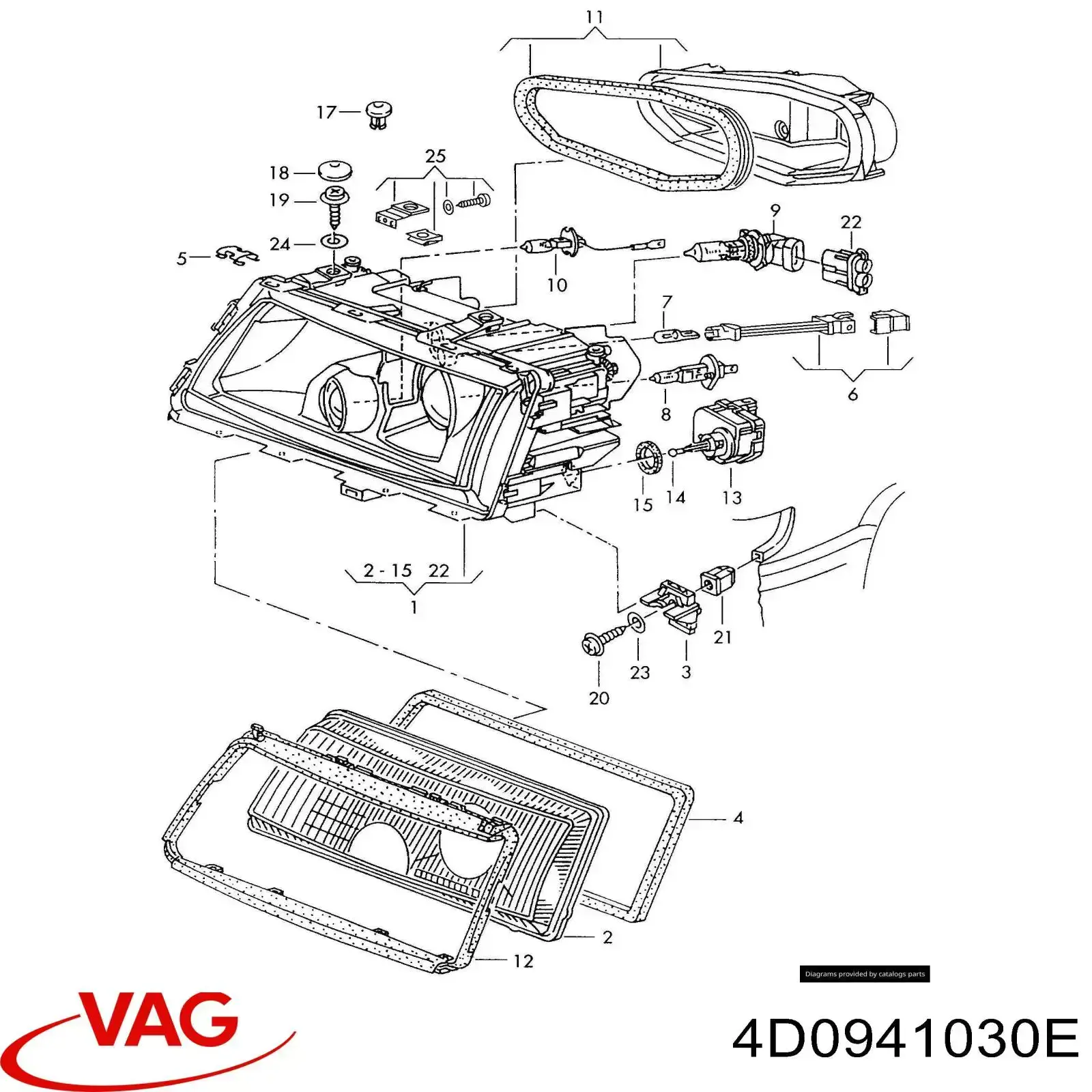 4D0941030E VAG faro derecho