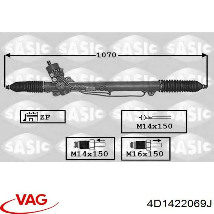 Engranaje de dirección VAG 4D1422069J precio, desde 568,87 EUR