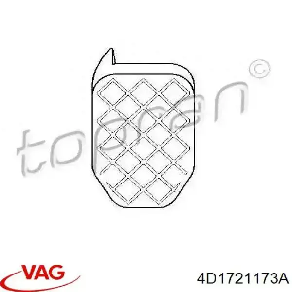 4D1721173A VAG revestimiento del pedal, pedal de embrague