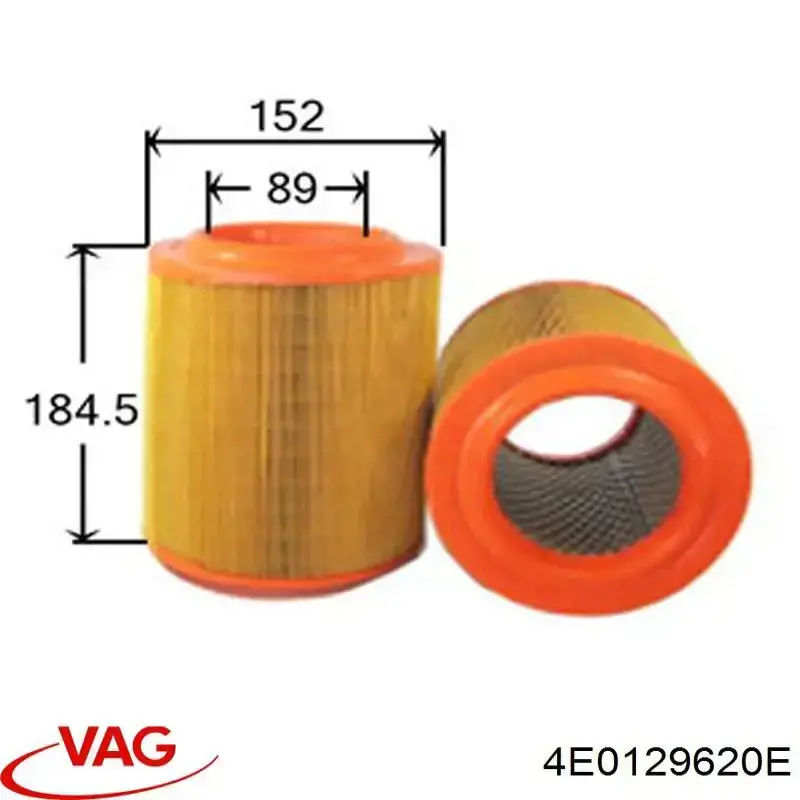 Filtro de aire 4E0129620E VAG