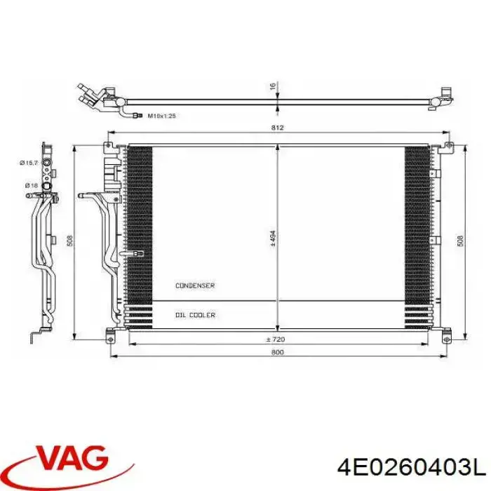 Condensador aire acondicionado 4E0260403Q VAG