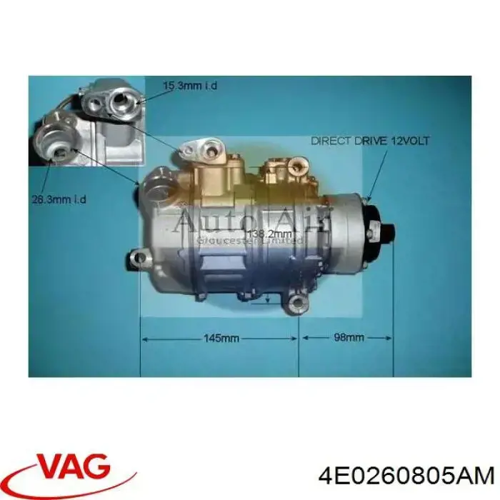 4E0260805AM VAG compresor de aire acondicionado