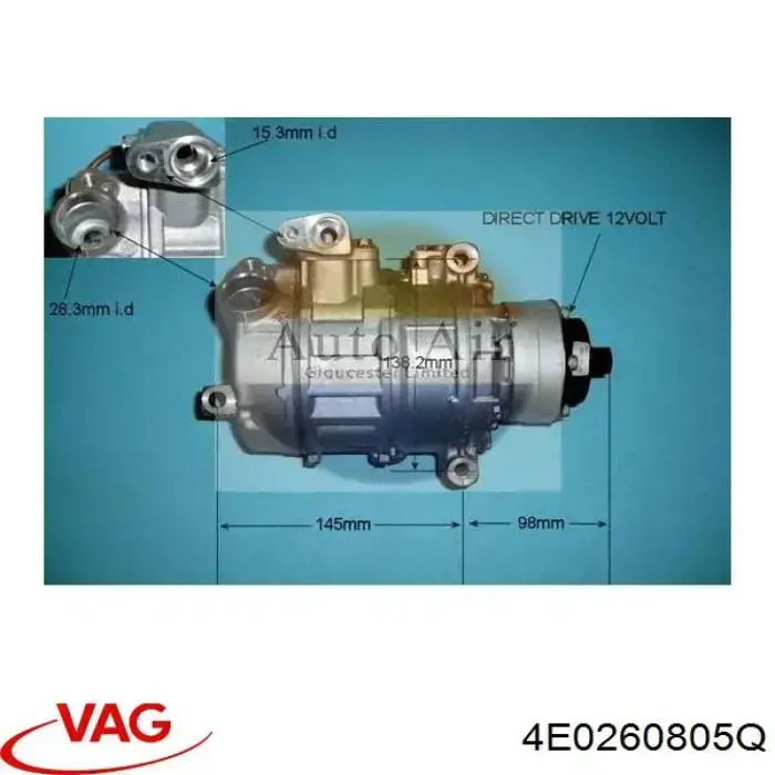 4E0260805Q VAG compresor de aire acondicionado