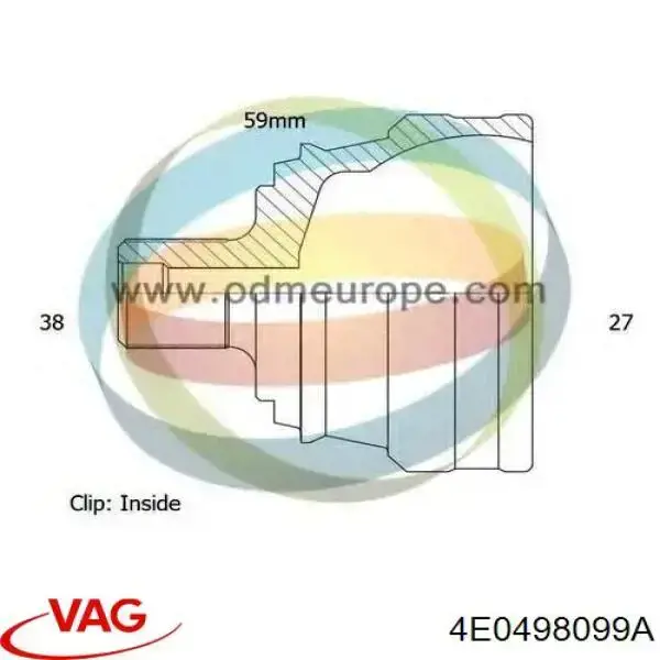 4E0498099A VAG Junta homocinética