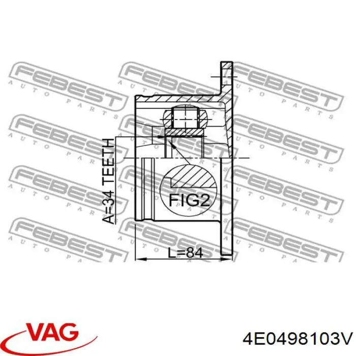 4E0498103V VAG junta homocinética interior delantera