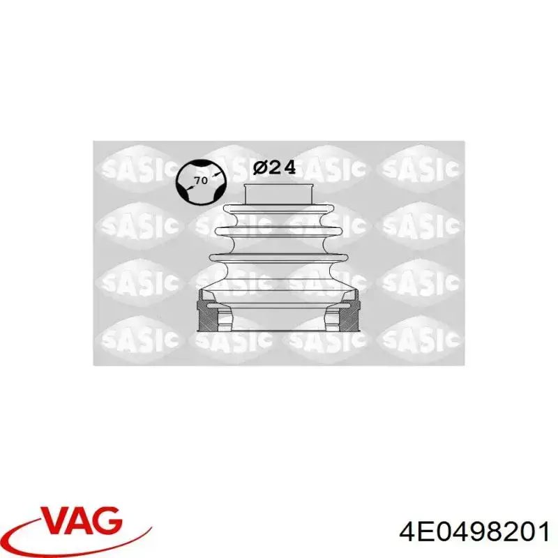 Fuelle, semieje delantero interior VAG 4E0498201