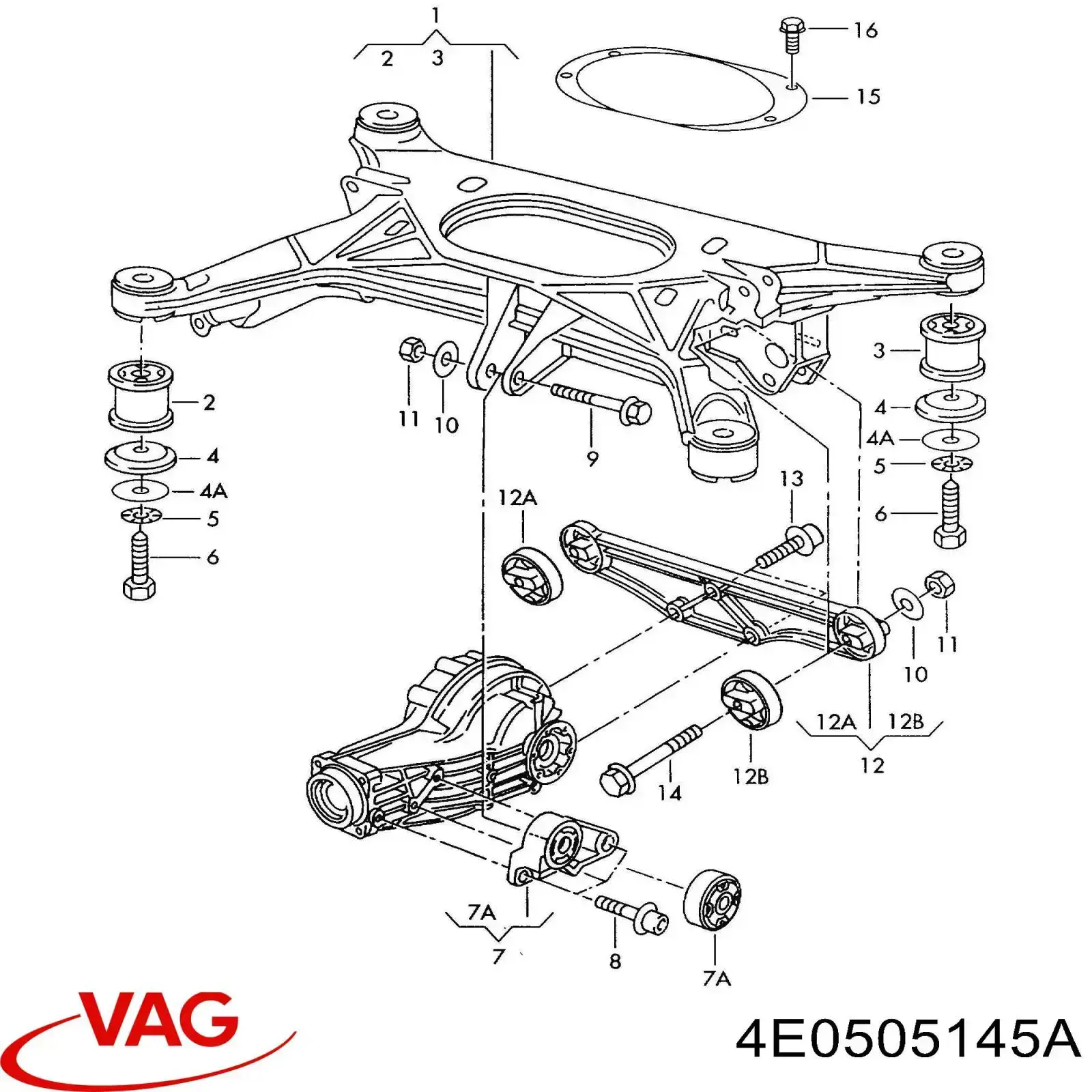 Silentblock del subchasis trasero Audi A8 D3 sedán (4E2, 4E8) (2002 - 2010) precio, desde 20,86 EUR