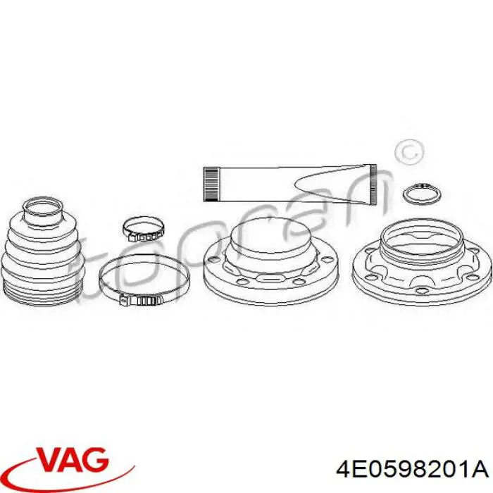 Comprar 4E0598201A VAG Fuelle interior de junta homocinética del semieje trasero