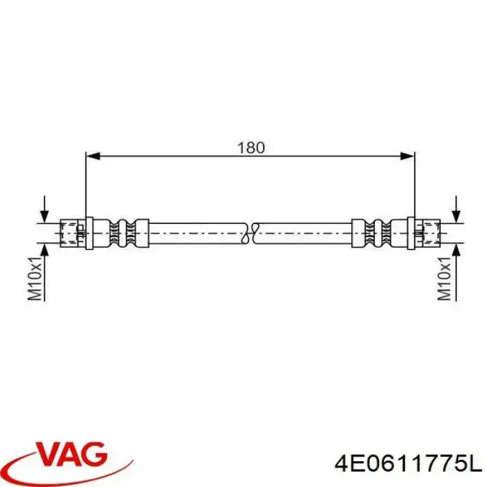4E0611775L VAG tubo flexible de frenos trasero