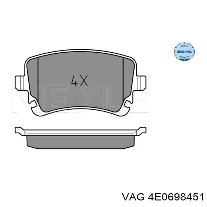 4E0698451 VAG pastillas de freno traseras