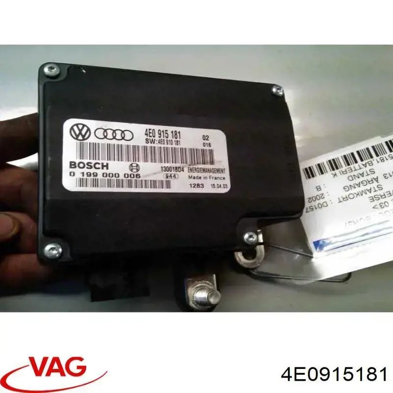 Cable de masa de batería VAG 4E0915181 precio, desde 81,31 EUR