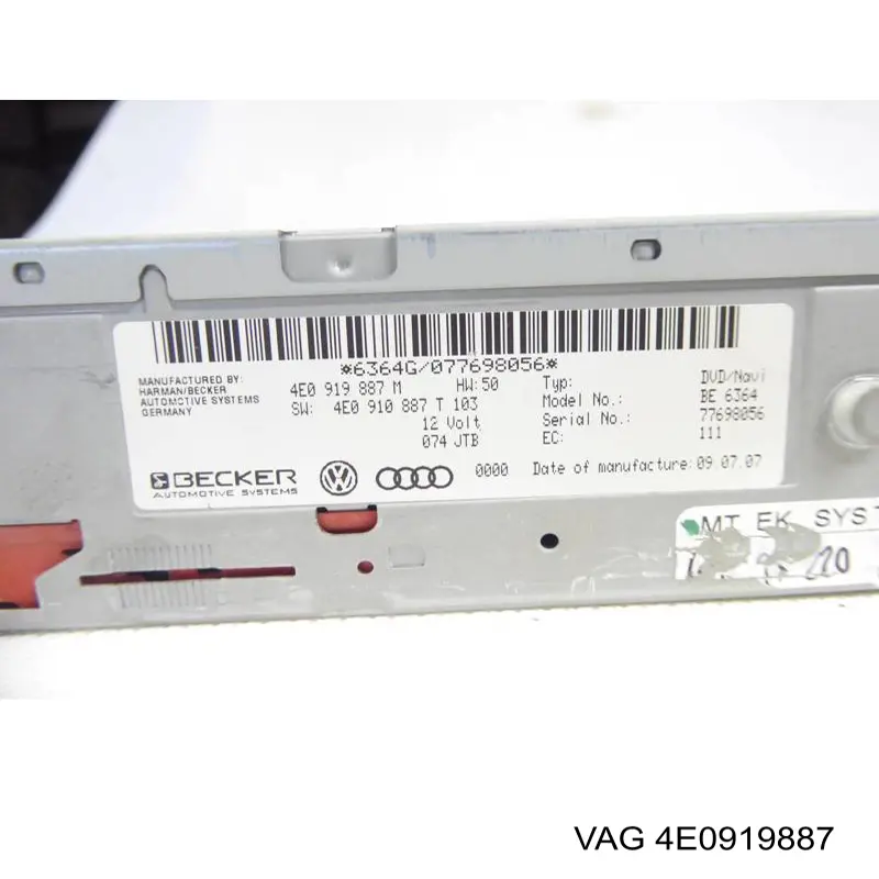 4E0919887 VAG Unidad de control de navegación