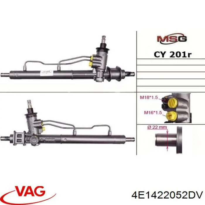 Cremallera de dirección 4E1422052D VAG